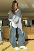 Made in Italy Big Softie Super Slant Knit Top Steel Marl /2 